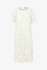 Sheridan Embellished Lace Midi Dress - Snow