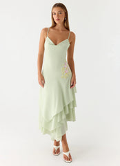 Trisette Midi Dress - Lime