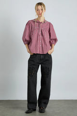 mila blouse - cherry gingham