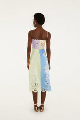 Multicolor Embroidered Midi Dress