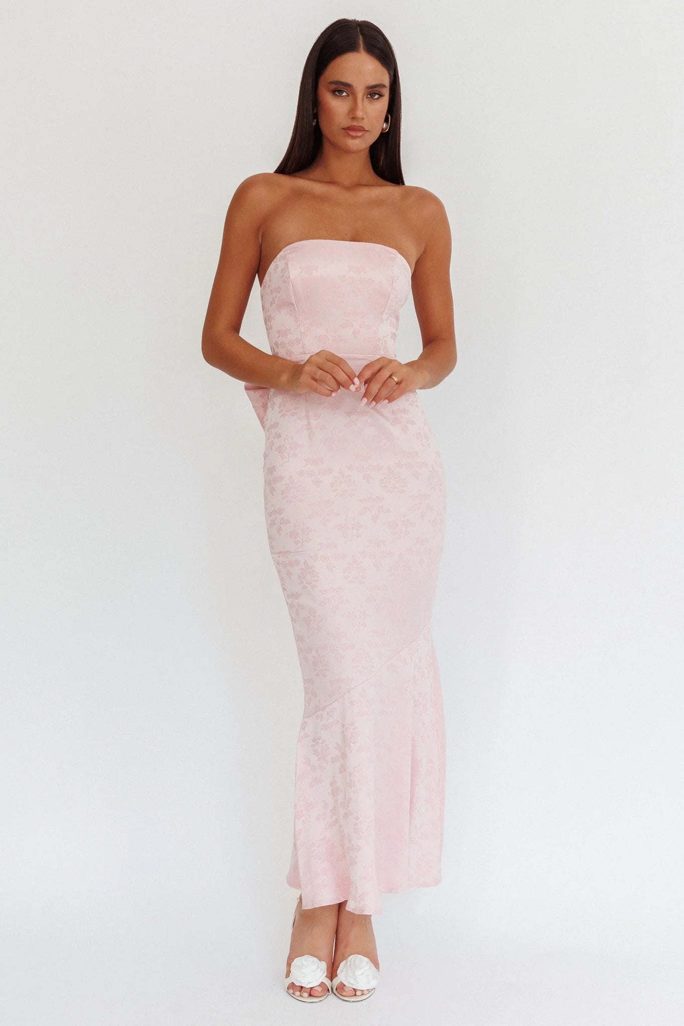 Melty Kisses Bow Back Maxi Dress Pink