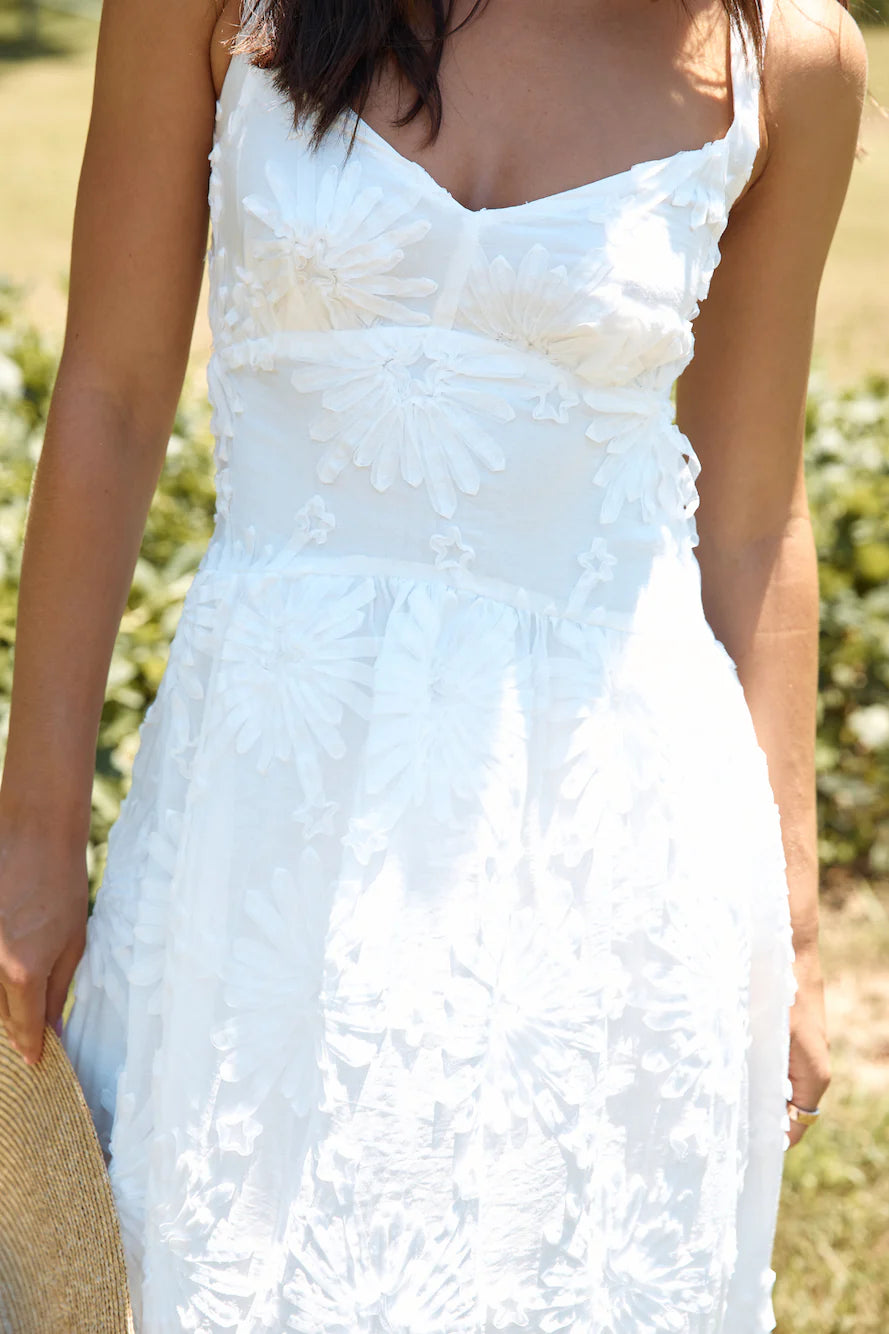 Porcelain Princess Maxi Dress White