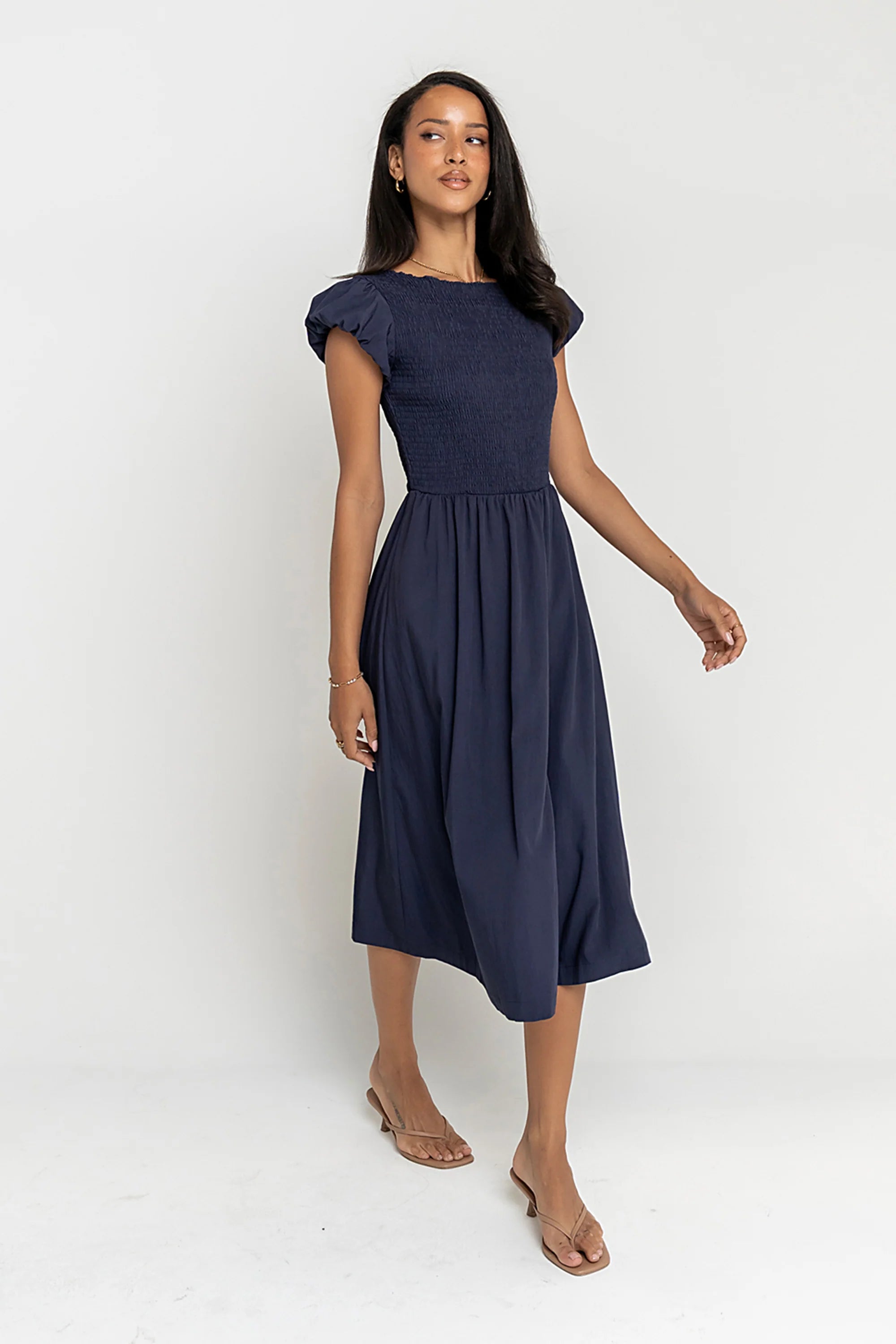 Harshell Smocked Midi Dress - FINAL SALE