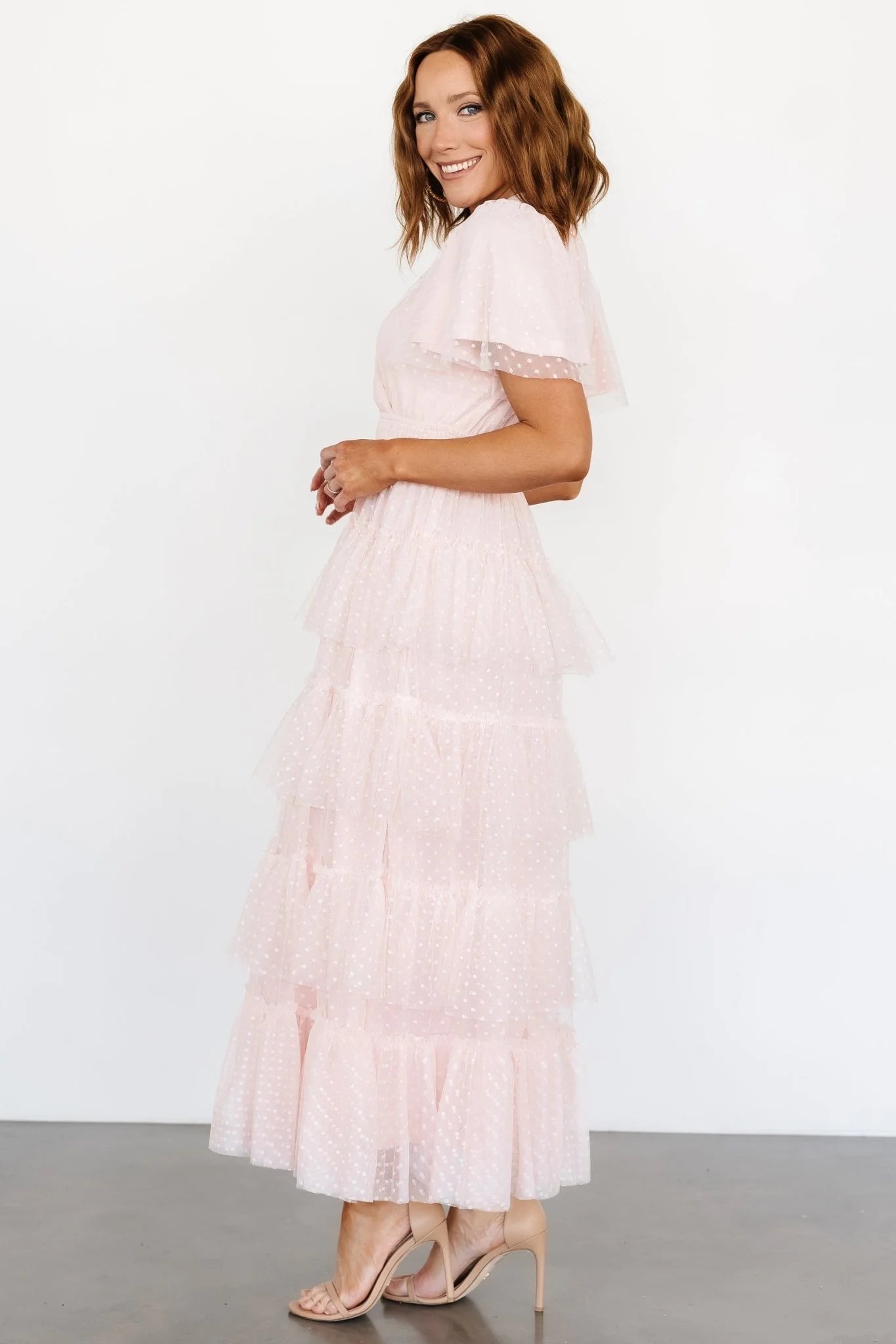 Laia Tiered Maxi Dress | Pale Blush