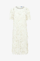 Sheridan Embellished Lace Midi Dress - Snow