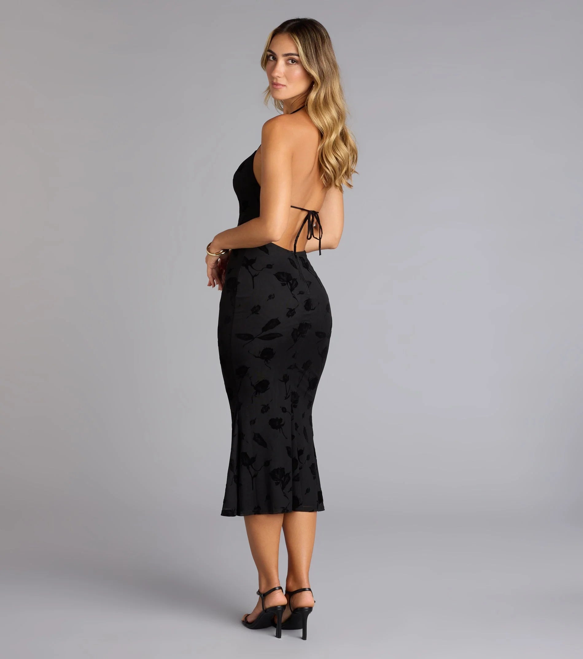 Secret Garden Backless Midi Dress