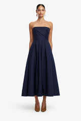 Lynn Bustier Midi Dress - Indigo