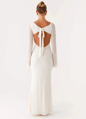 Elegeleges Exclusive - Ethereal Long Sleeve Maxi Dress - Ivory