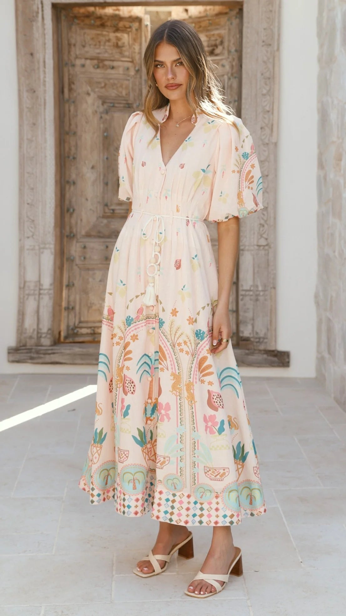 Tamsin Midi Dress - Acacia Palm