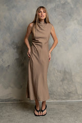 Shay Midi Dress in Mocha
