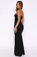 Confidence Is Key Strapless Maxi Dress Black