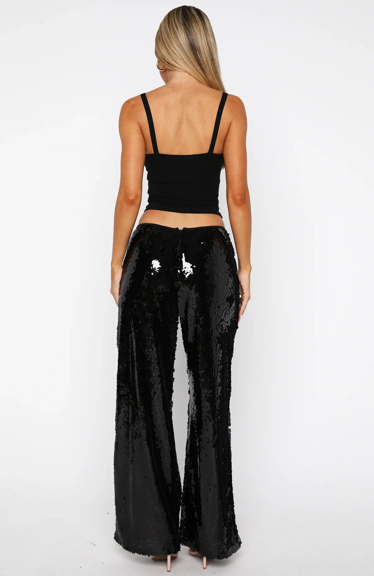 Caught Up In It Sequin Pants Black