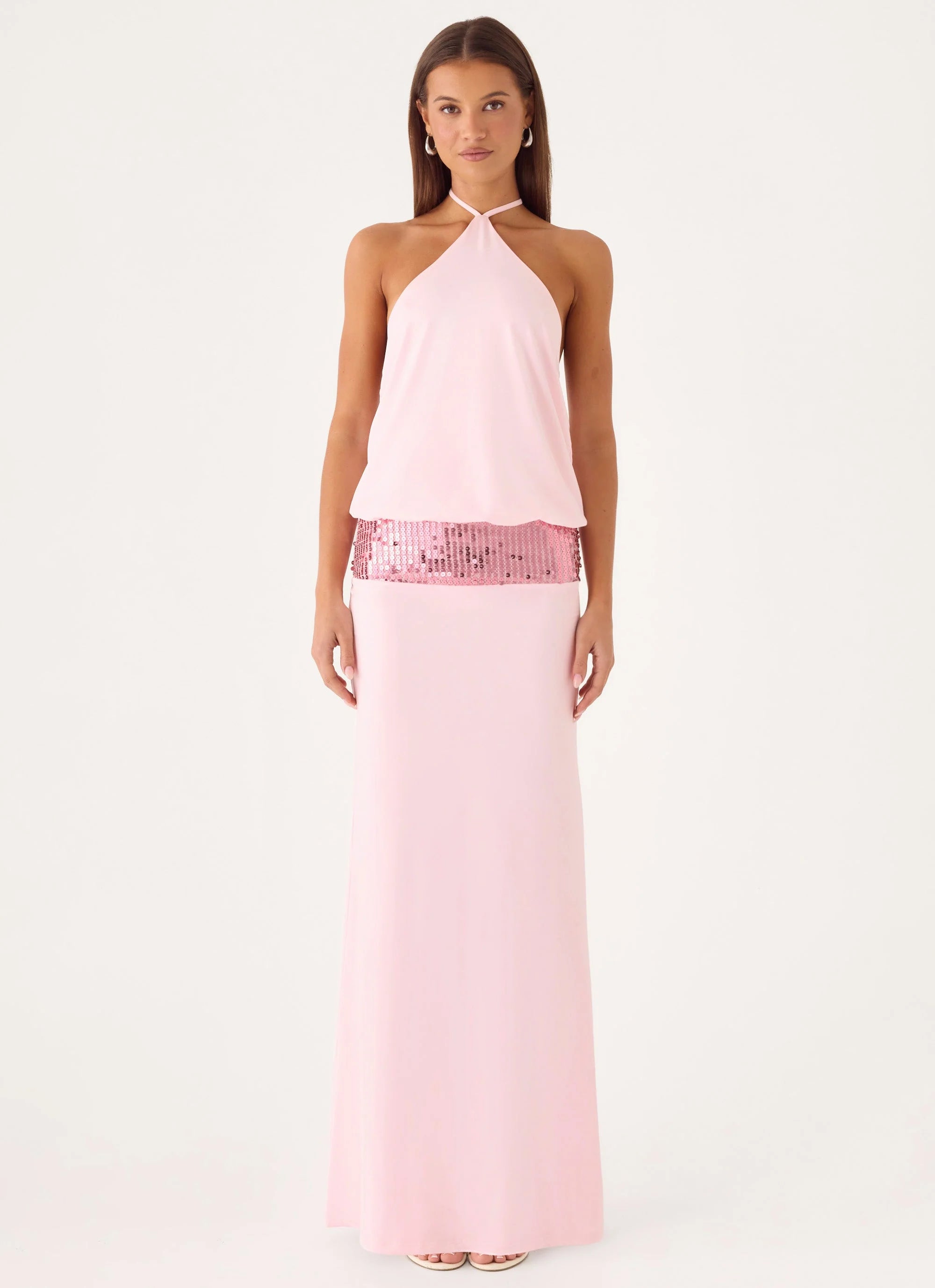 Marcie Halter Maxi Dress - Pink