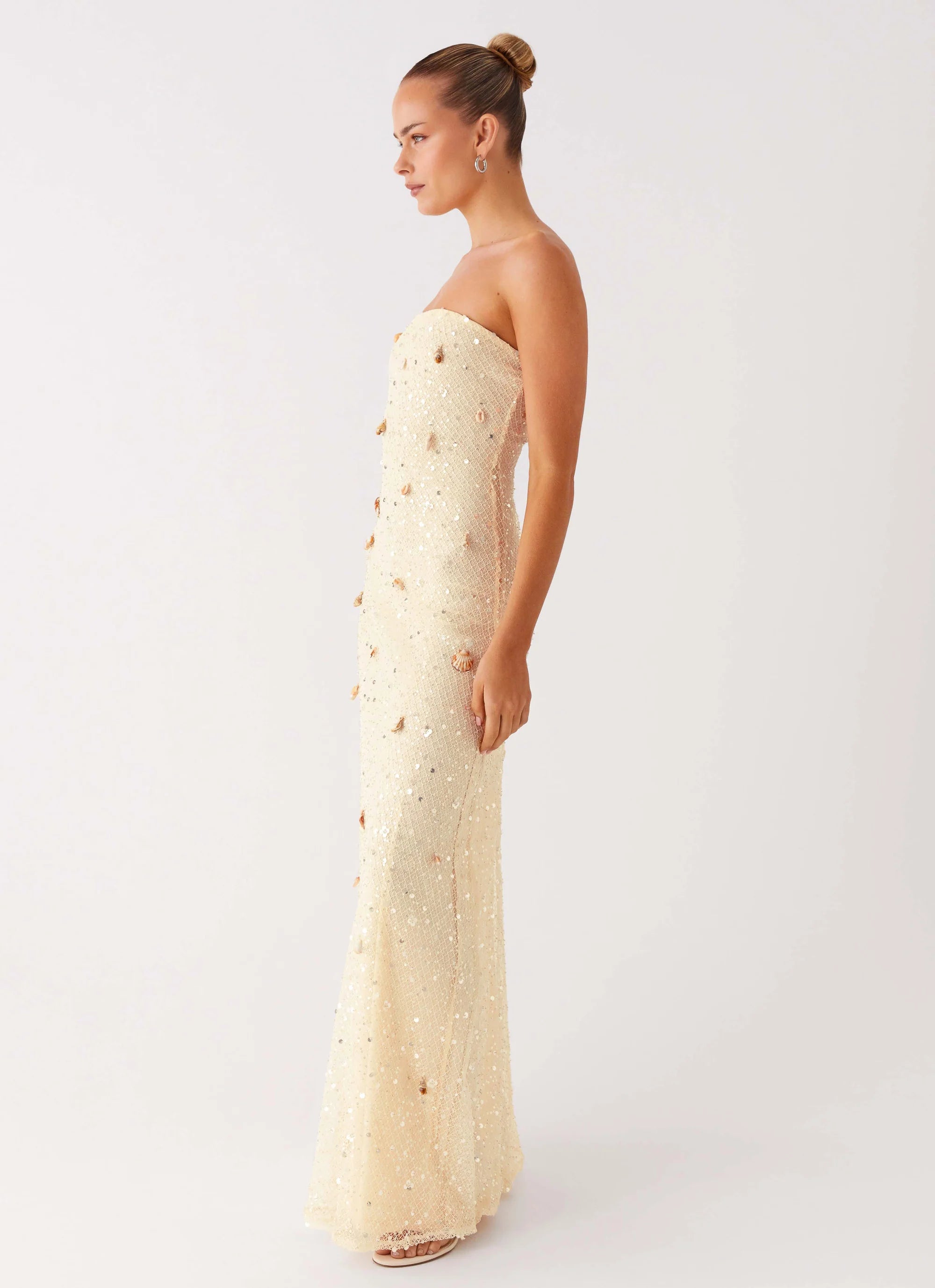 Orelli Shell Sequin Knit Maxi Dress - Ivory