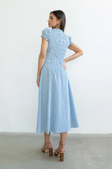 Opal Gingham Maxi Dress in Blue
