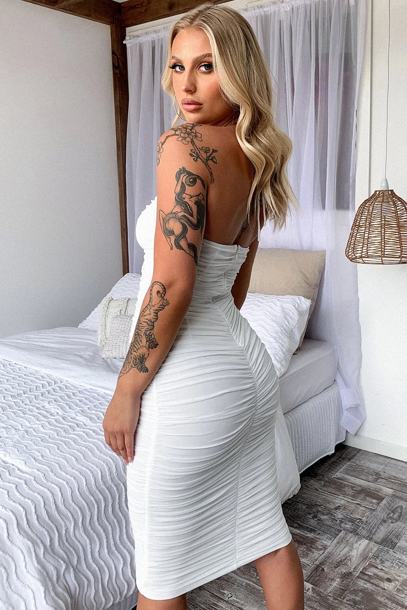 Emna Midi Dress - White