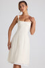 Bow-Detail Pleated A-Line Midi Dress In Ivory