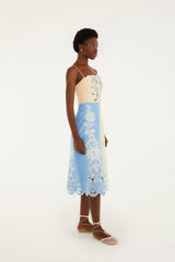 Multicolor Embroidered Midi Dress