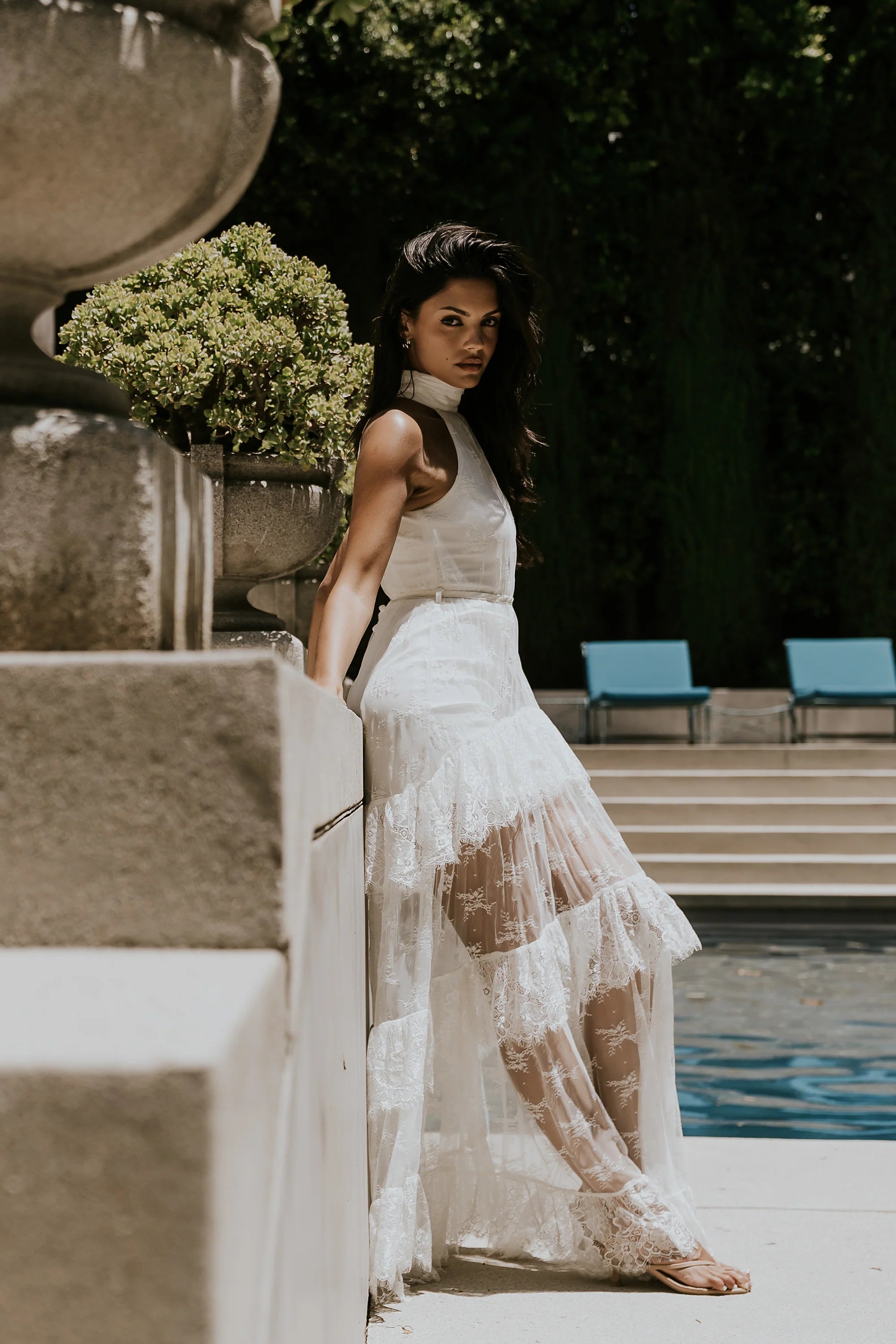 Stacy Lace Tiered Maxi Dress
