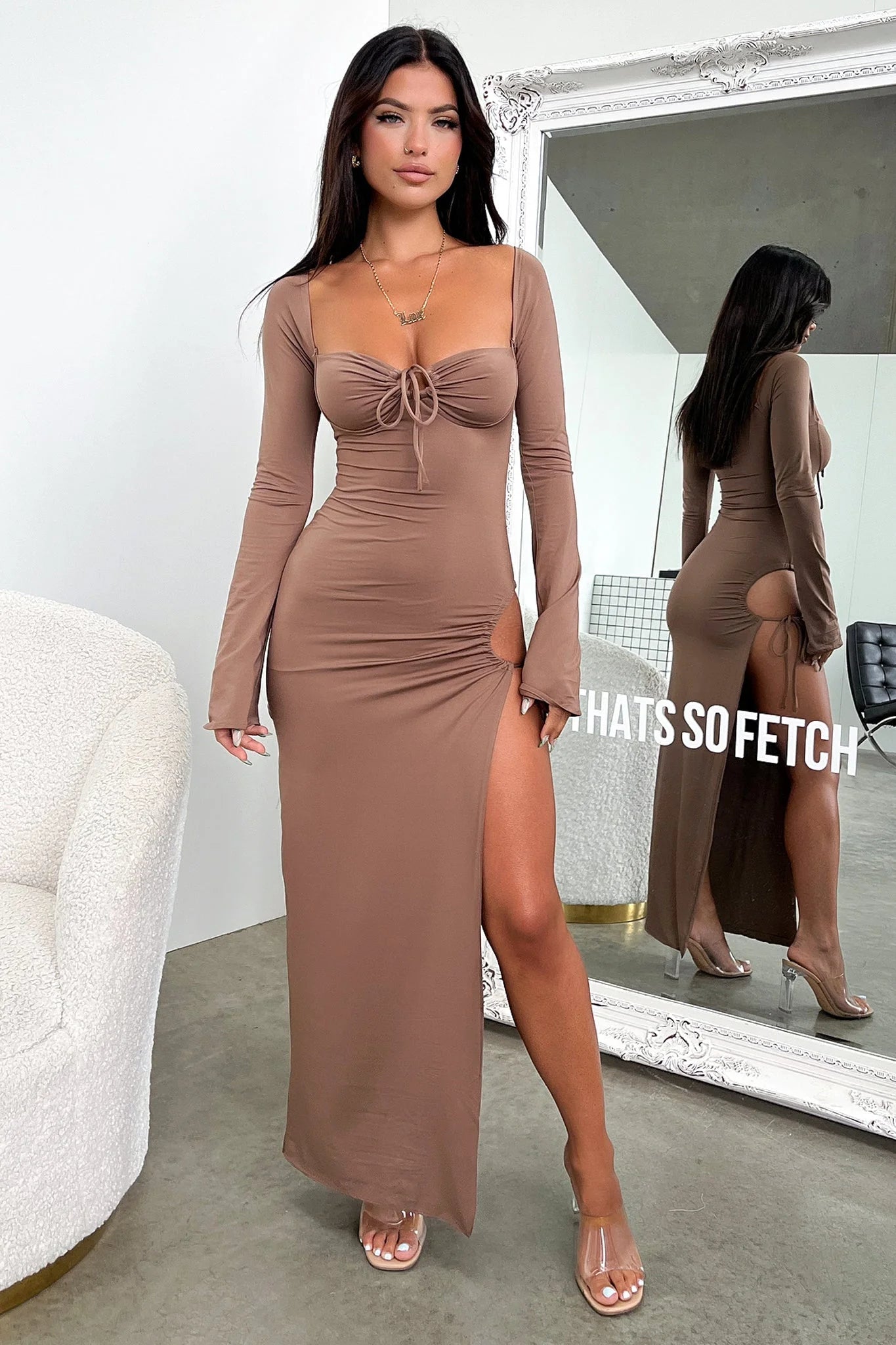 Noor Maxi Dress - Brown
