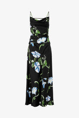 Valentina Maxi Dress - Vine Print in Ebony