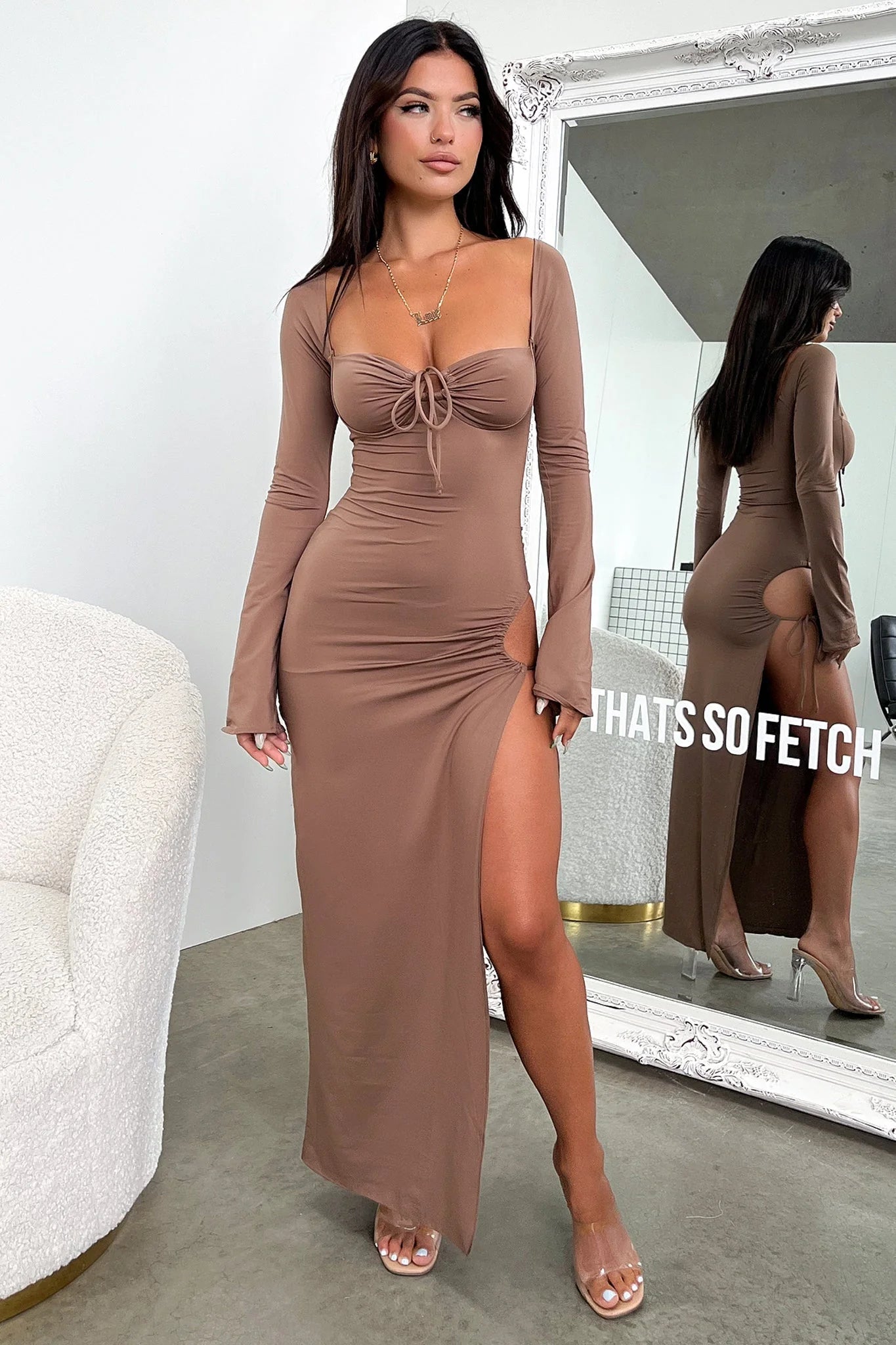 Noor Maxi Dress - Brown