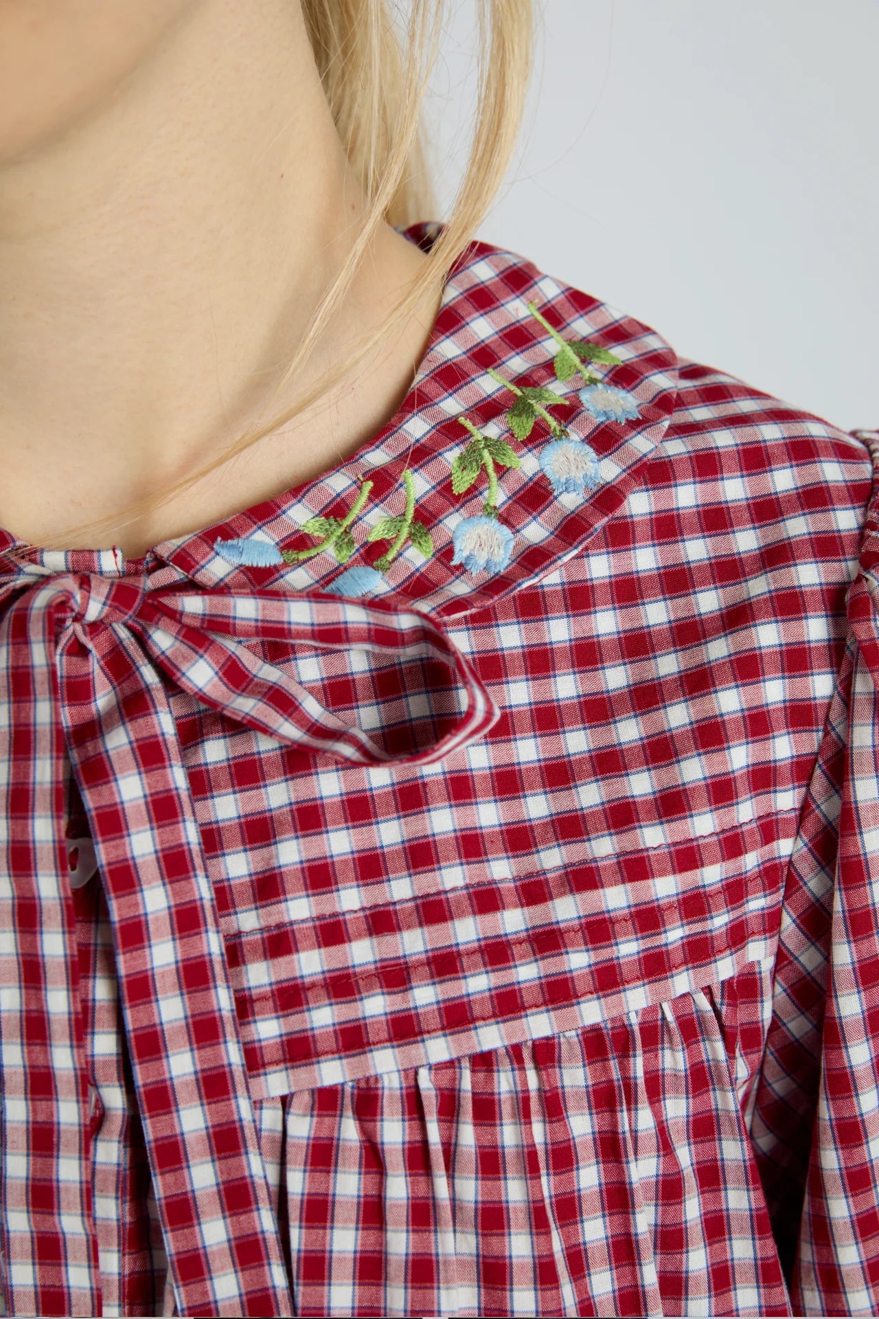 mila blouse - cherry gingham