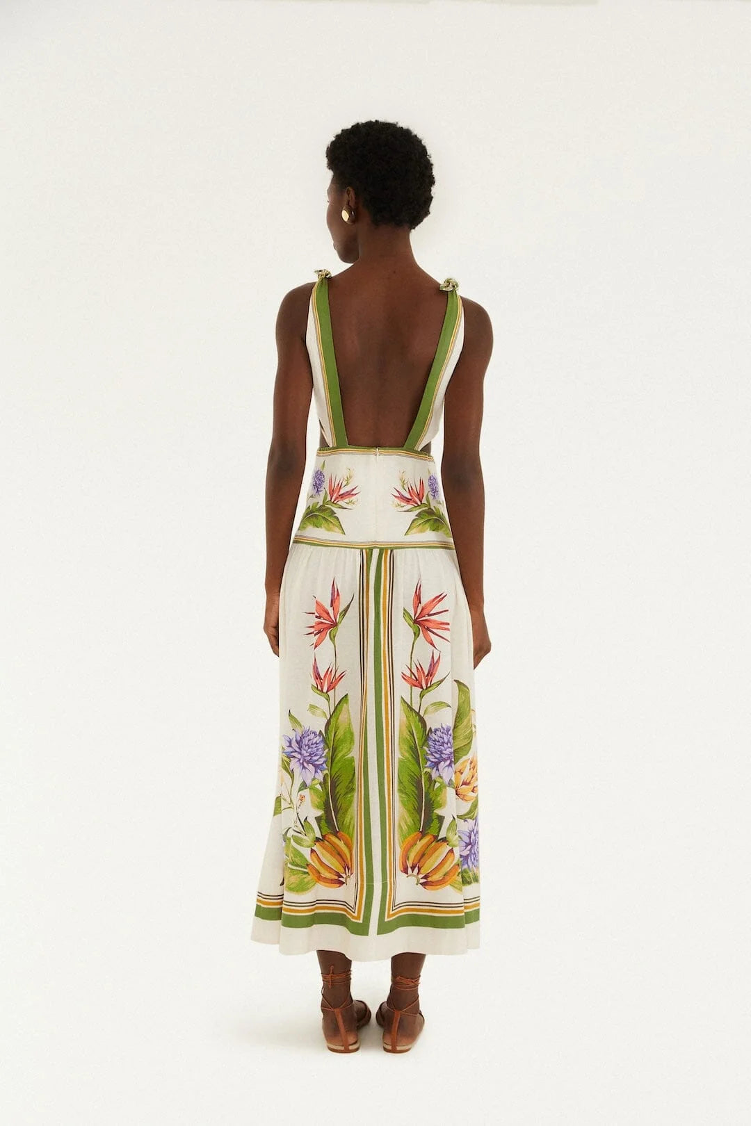 Sand Tropical Scarf Maxi Dress