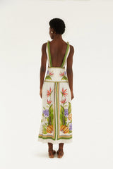 Sand Tropical Scarf Maxi Dress