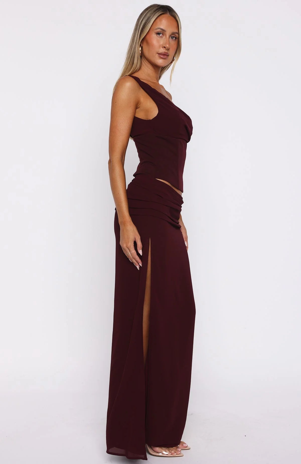Unavailable Energy Maxi Dress Burgundy