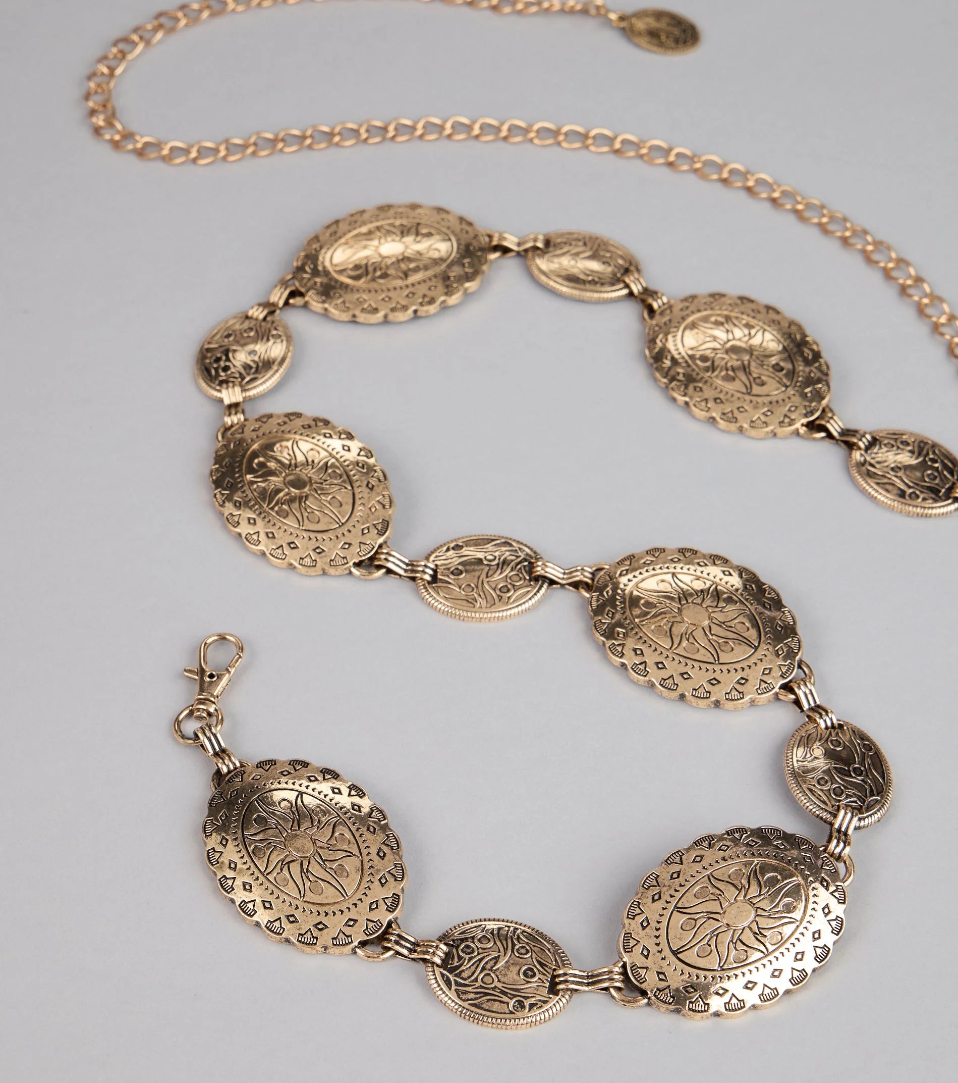 Gilded Elegance Medallion Chain Belt