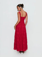 Margaux Burnout Maxi Dress Red