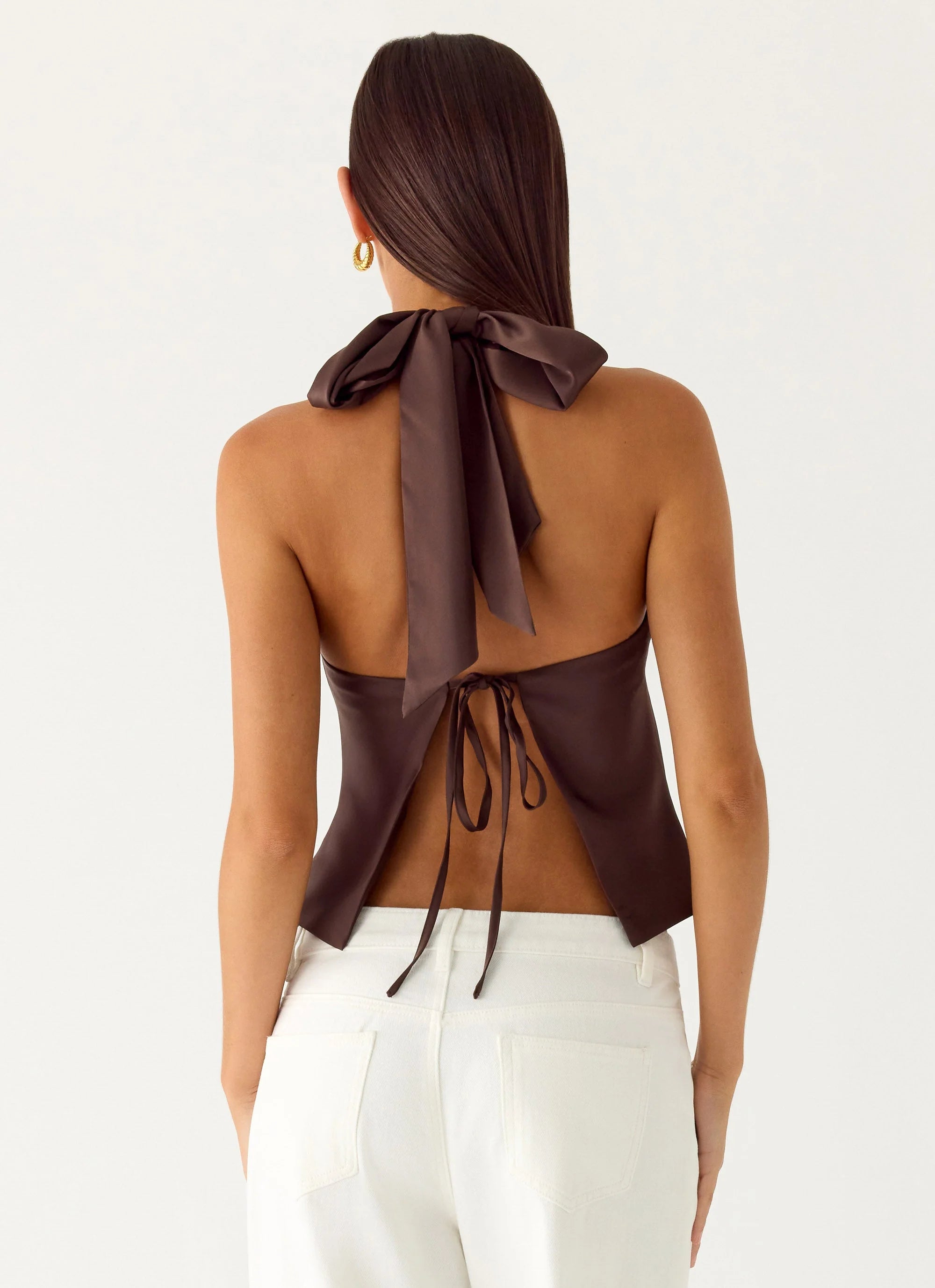 Maddox Scarf Top - Chocolate